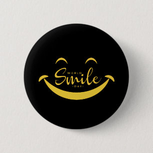 Badge Rond 5 Cm Bouton de la Journée mondiale du sourire