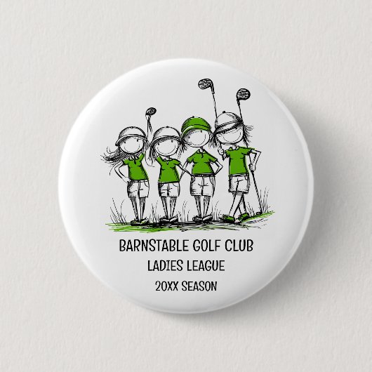 Badge Rond 5 Cm Bouton de la Ligue de golf des dames (Devant)