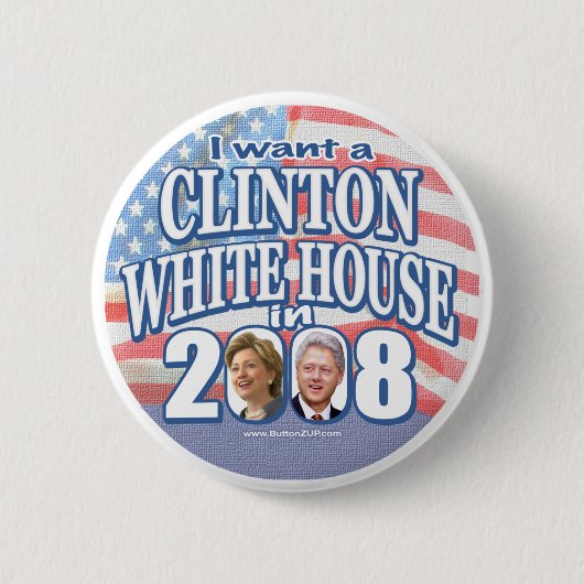 Badge Rond 5 Cm Bouton de la Maison Blanche de Clinton (Devant)