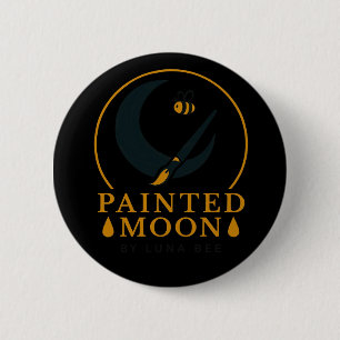 Badge Rond 5 Cm Bouton de la marque Luna Bee Peint Moon