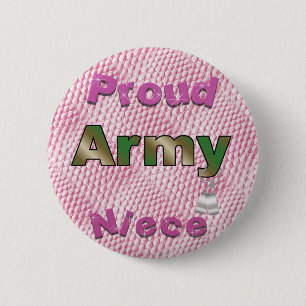 Badge Rond 5 Cm Bouton de la nièce de l'Armée fière