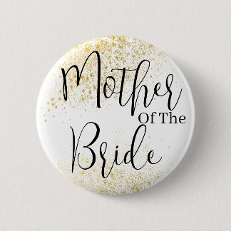 Badge Rond 5 Cm Bouton de la Parties scintillant d'or Mère du mari