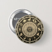 Badge Rond 5 Cm bouton de la roue astrologique (Devant & derrière)