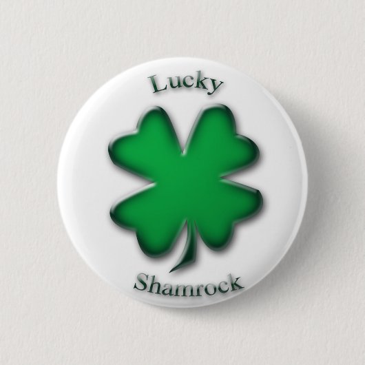 Badge Rond 5 Cm Bouton de la Saint Patrick, Shamrock chanceux (Devant)