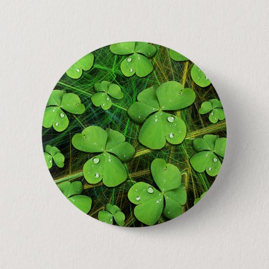Badge Rond 5 Cm Bouton de la Saint Patrick Shamrock verte (Devant)