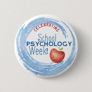 Badge Rond 5 Cm Bouton de la semaine de la psychologie scolaire