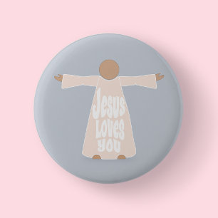 Badge Rond 5 Cm Bouton de la Semaine d'unité chrétienne Jésus vous