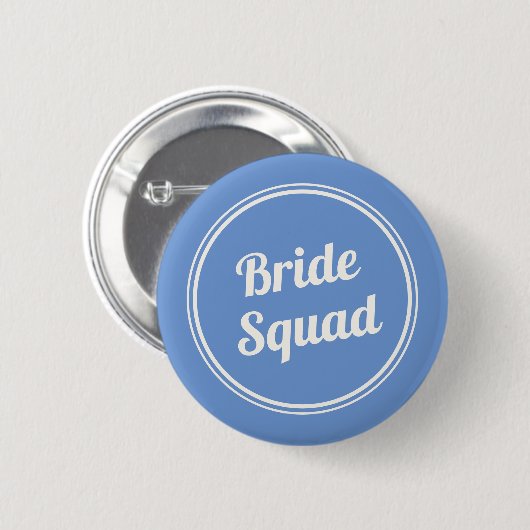 Badge Rond 5 Cm Bouton de la servante d'équipe de la mariée bleue (Devant & derrière)