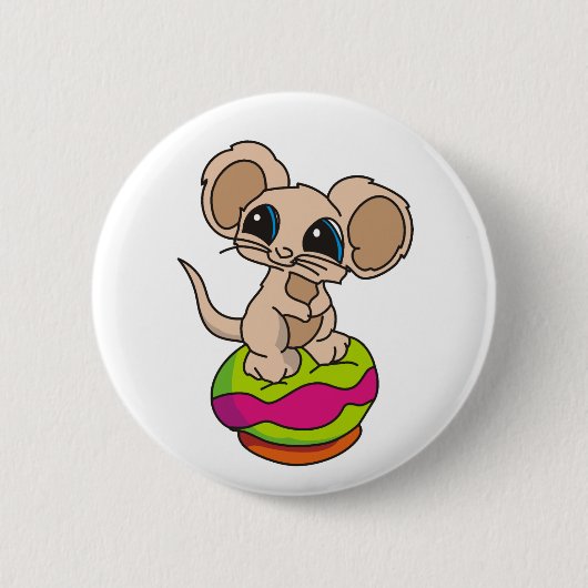 Badge Rond 5 Cm Bouton de la souris fait sur commande (Devant)