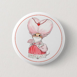 Badge Rond 5 Cm Bouton de la souris rococo de Valentine