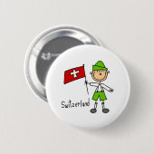 Badge Rond 5 Cm Bouton de la Suisse (Devant & derrière)