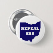 Badge Rond 5 Cm Bouton de l'abrogation SB5 - bleu (Devant & derrière)