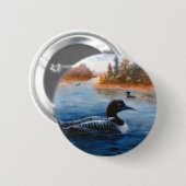 Badge Rond 5 Cm Bouton de lac loon (Devant & derrière)
