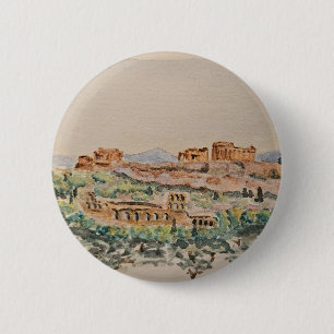 Badge Rond 5 Cm Bouton de l'Acropole d'Athènes