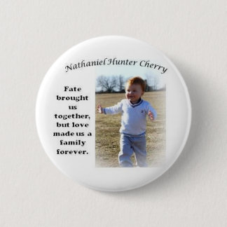 Badge Rond 5 Cm Bouton de l'adoption de Nathan - blanc