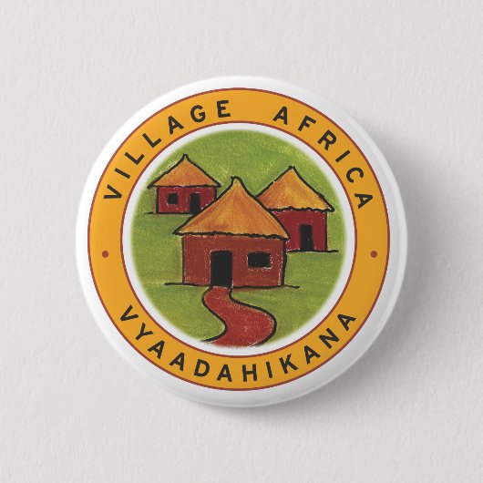 Badge Rond 5 Cm Bouton de l'Afrique de village (Devant)