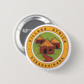 Badge Rond 5 Cm Bouton de l'Afrique de village (Devant & derrière)