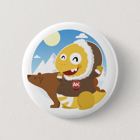 Badge Rond 5 Cm Bouton de l'Alaska VIPKID (Devant)