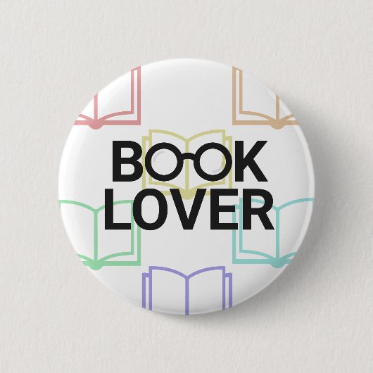 Badge Rond 5 Cm Bouton de l'amant du livre (Devant)