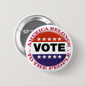 Badge Rond 5 Cm Bouton de l'Amérique de vote (Devant & derrière)