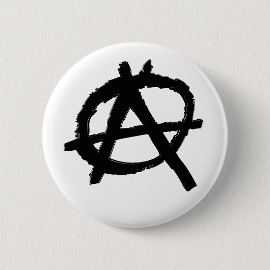 Badge Rond 5 Cm Bouton de l'anarchie (noir) (Devant)