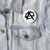 Badge Rond 5 Cm Bouton de l'anarchie (noir) (En situation)