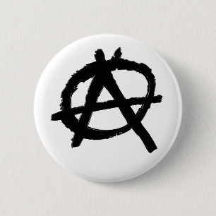 Badge Rond 5 Cm Bouton de l'anarchie (noir)