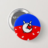 Badge Rond 5 Cm Bouton de LAPIN de COEUR (Devant & derrière)