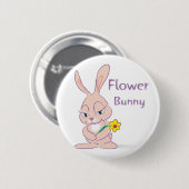 Badge Rond 5 Cm Bouton de lapin de fleur (Devant & derrière)