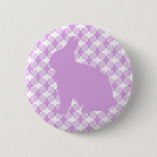 Badge Rond 5 Cm Bouton de lapin de Pâques, Lavande