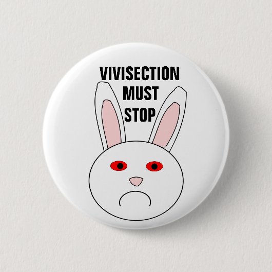Badge Rond 5 Cm Bouton de lapin du laboratoire triste (Devant)