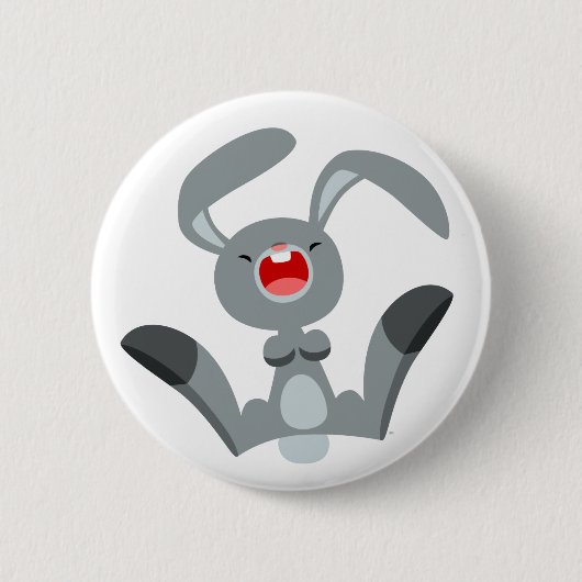 Badge Rond 5 Cm Bouton de lapin joyeux joli dessin (Devant)