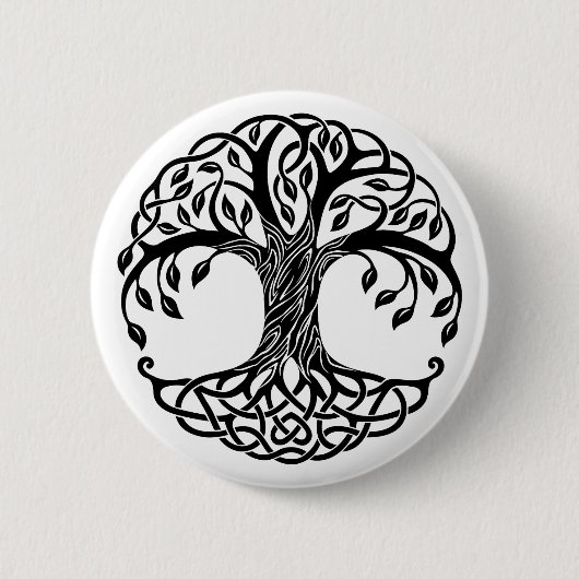 Badge Rond 5 Cm bouton de l'arbre celtique (Devant)