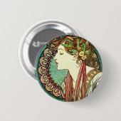 Badge Rond 5 Cm Bouton de laurier d'Alphonse Mucha (Devant & derrière)