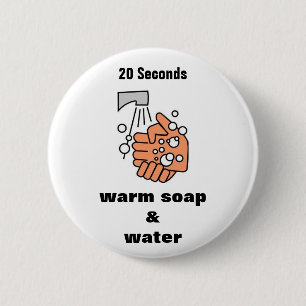 Badge Rond 5 Cm Bouton de lavage de mains