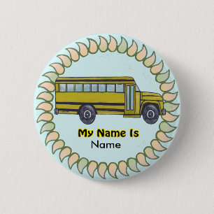 Badge Rond 5 Cm Bouton de l'axe du bus scolaire