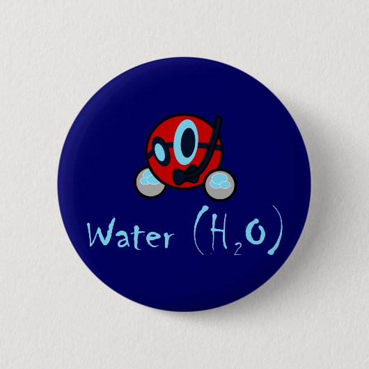 Badge Rond 5 Cm Bouton de l'eau (Devant)
