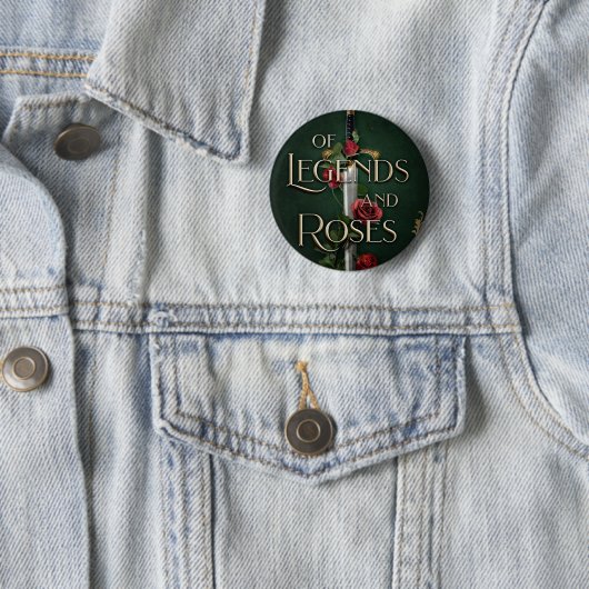 Badge Rond 5 Cm Bouton de légendes et de Roses (En situation)