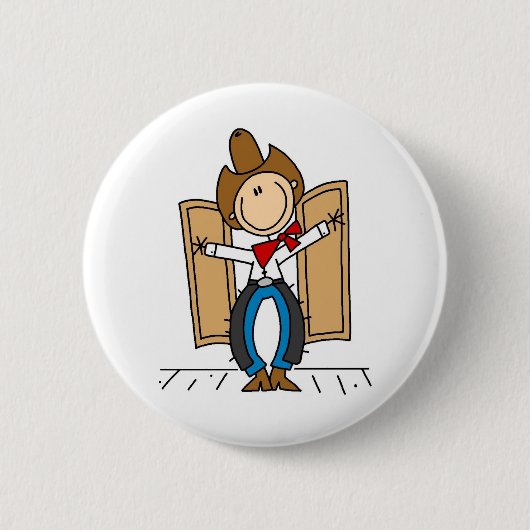 Badge Rond 5 Cm Bouton de l'entrée d'un cowboy (Devant)