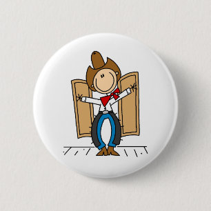 Badge Rond 5 Cm Bouton de l'entrée d'un cowboy