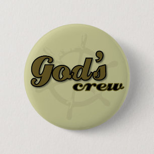 Badge Rond 5 Cm Bouton de l'équipage de Dieu