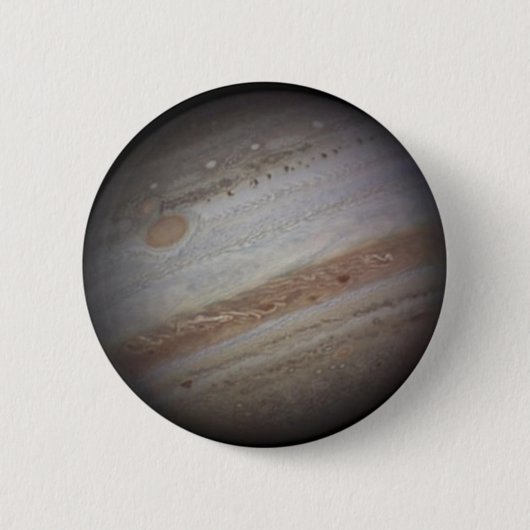 Badge Rond 5 Cm Bouton de l'espace de Jupiter de planète (Devant)