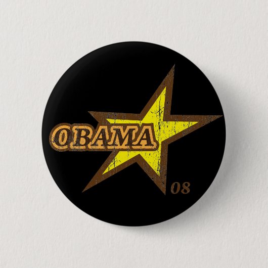 Badge Rond 5 Cm Bouton de l'étoile 08 d'Obama (Devant)