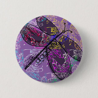 Badge Rond 5 Cm Bouton de libellule
