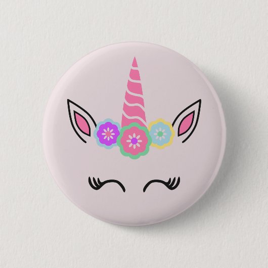 Badge Rond 5 Cm Bouton de licorne (Devant)