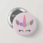 Badge Rond 5 Cm Bouton de licorne (Devant & derrière)
