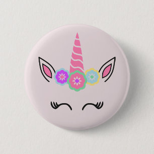Badge Rond 5 Cm Bouton de licorne