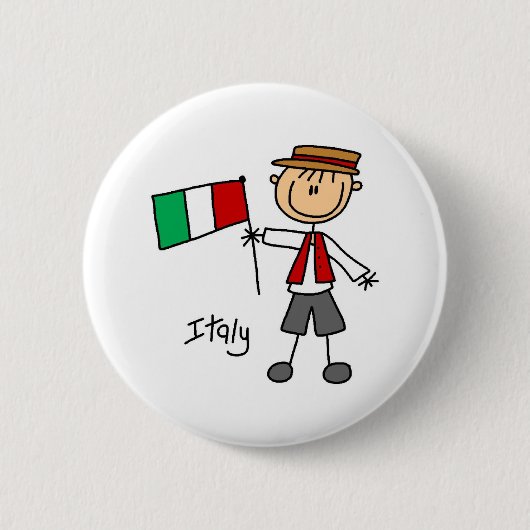 Badge Rond 5 Cm Bouton de l'Italie (Devant)