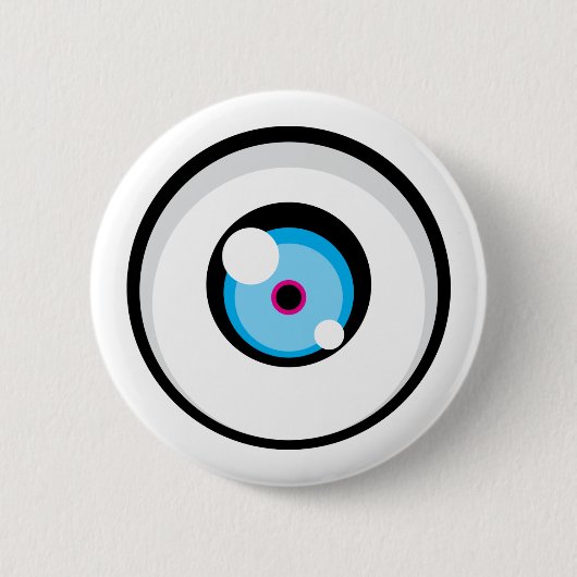 Badge Rond 5 Cm Bouton de l'oeil 03 de Cartoony (Devant)