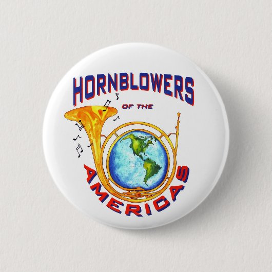 Badge Rond 5 Cm Bouton de logo de Hornblowers (Devant)